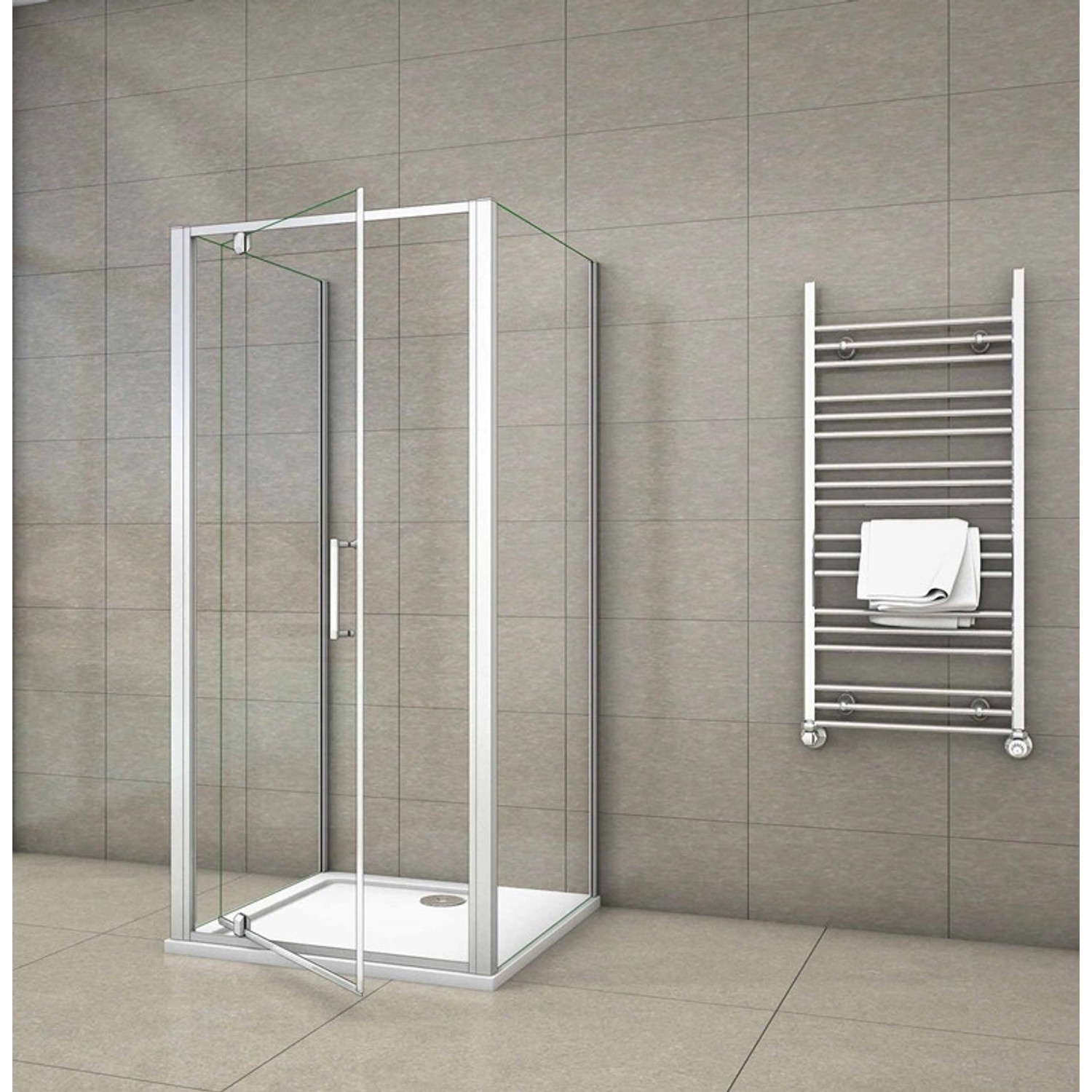 Duschparadies U-Kabine 90 x 90 x 90 cm U-Duschkabine Höhe 185cm Duschtür 5mm ESG Sicherheitsklarglas_4