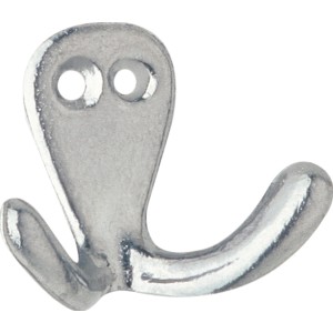 Glänzender, silberfarbener Wandhaken aus Metall, Modell 1134.