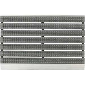 Graue ASTRA Fußmatte Super Brush, 40x60 cm, mit Borstenstruktur zur Schmutzaufnahme.