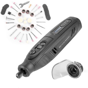 STAHLWERK Akku-Mehrzweckschleifer AMF-80 mit Zubehör-Set für Schleifarbeiten.