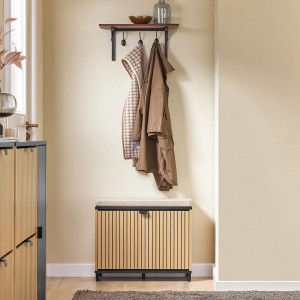 SoBuy Schuhbank mit Sitzfläche Schuhregal Sitzbank für Flur 60x50x24cm FSR201-N