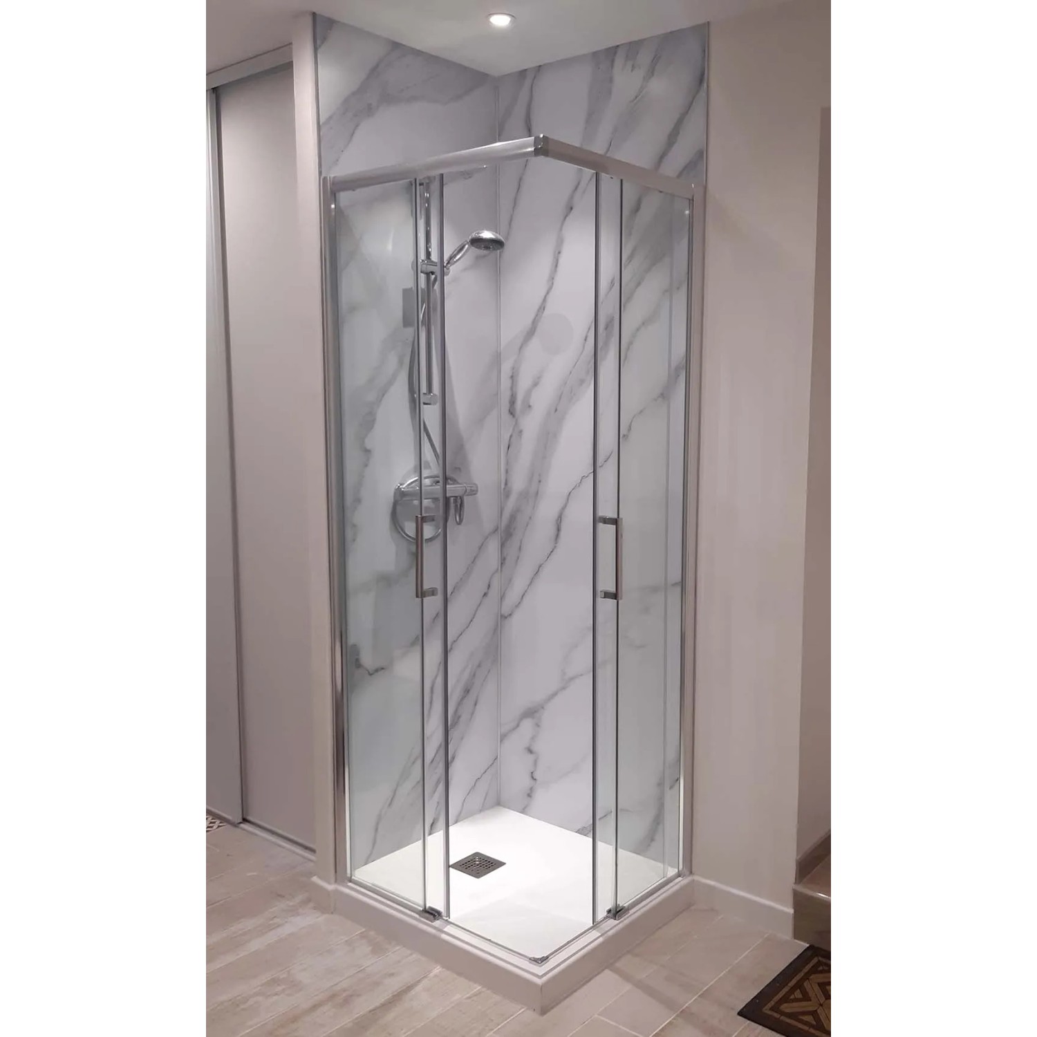 Decorspace Eckdusche 'Acril' – 70x120 Cm Acryl Duschkabine Made In Italy, 10 Jahre Garantie, Bis 5 Cm Kürzbar