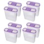 8er Pack Bestlivings Frischhaltebox Schüttdose 4,5L, lila Deckel, transparente Vorratsdosen.