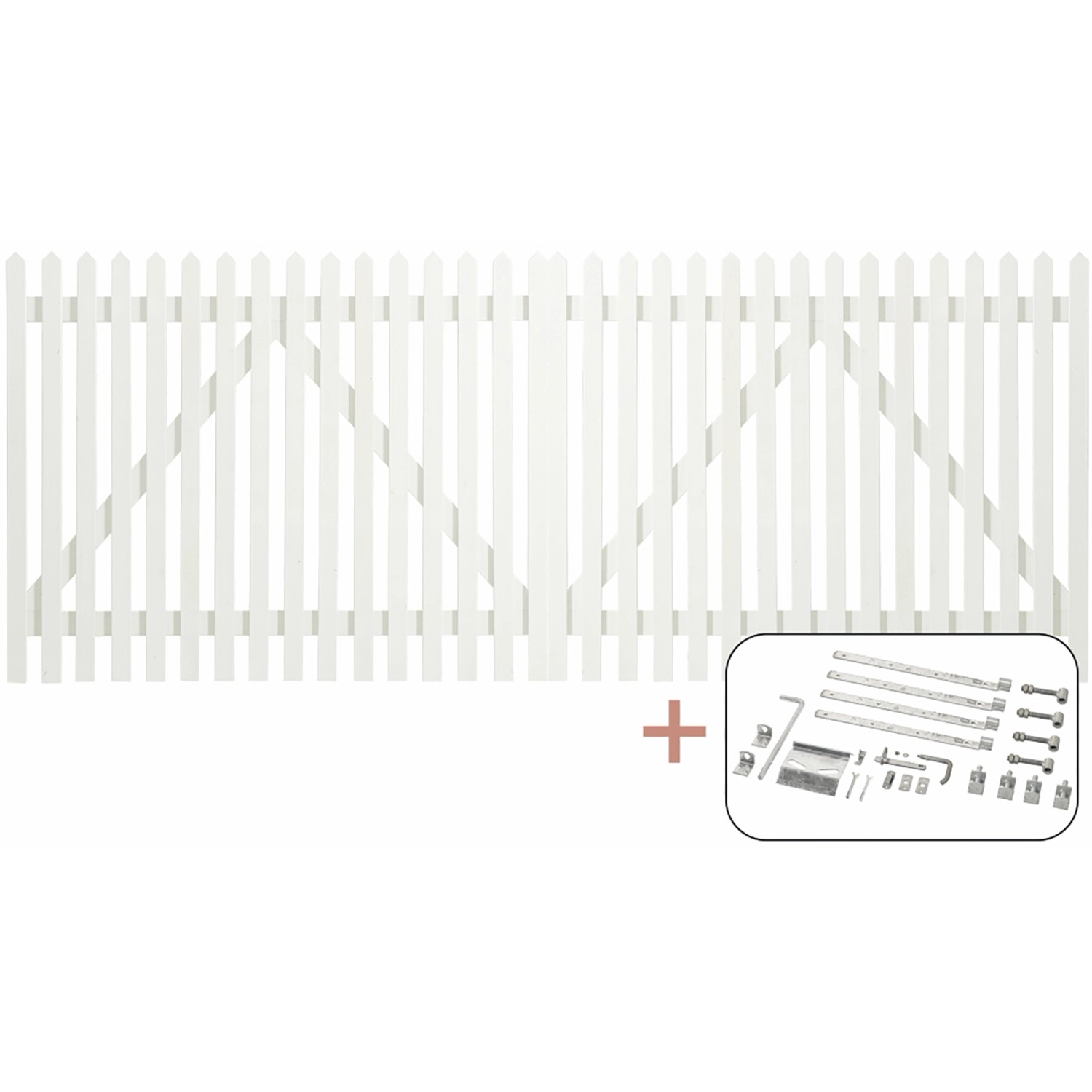 Doppeltor Skagen Lux Nadelholz Weiß 300 cm x 120 cm günstig online kaufen