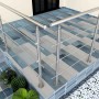 Edelstahlgeländer 180 cm mit 3 Querstäben für Treppen, Innen- und Außenbereich.