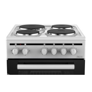 PKM Standelektroherd EH4-50KPGDQ Weiß mit 4 Kochfeldern und Backofen.