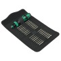 Wera Bit-Handhalter-Set, 17-teilig, mit Schraubendreher und Bits in einer schwarzen Falttasche.
