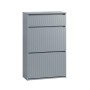 SoBuy Schuhschrank FSR165-HG, hellgrau, mit 2 Klappen und Schublade. Schuhkommode für Flur und Eingangsbereich.