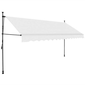 vidaXL Einziehbare Markise Handbetrieben mit LED 400 cm Creme 145875