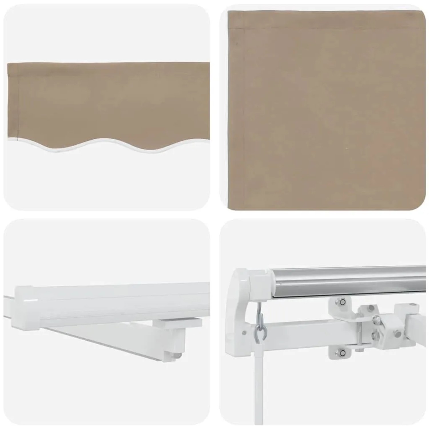 vidaXL Einziehbare Markise mit Beige 400 x 300 cm Stoff 3330608_11