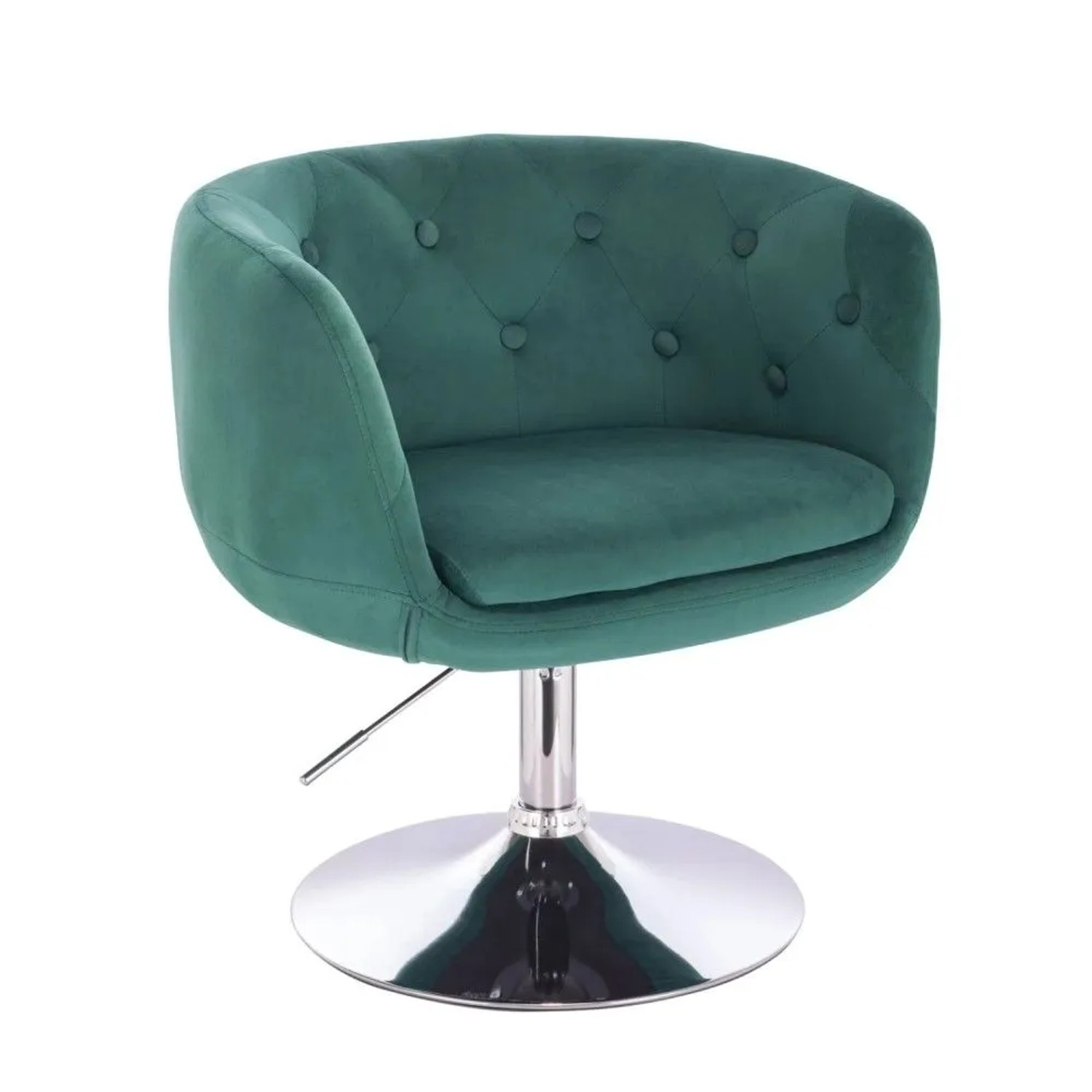 Svita Panama Retro Loungestuhl Polsterstuhl Cocktailsessel Tellerfuß Metall Samt Dunkelgrün