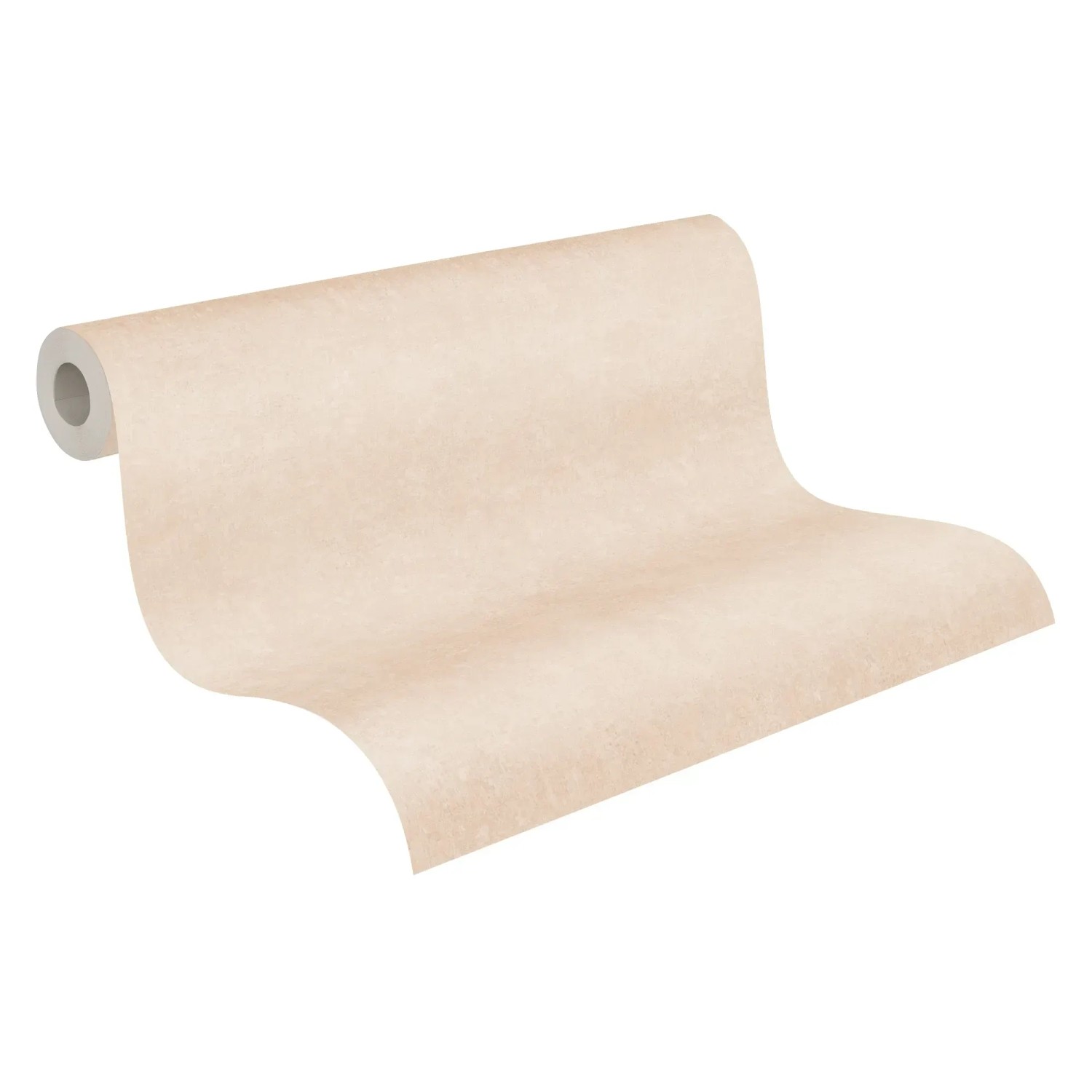 Rolle Vliestapete Uni Creme mit leichter Struktur, matte Oberfläche, FSC®-zertifiziert.