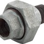 Fitting 24,1/26,4 mm aus Temperguss, Verbindungsstück für verzinkte Rohre mit Innen- und Außengewinde.