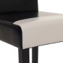 MCW Esszimmerstuhl Littau, 4er-Set. Schwarz-weißes Kunstleder, gepolstert, dunkle Holzbeine. Modern.