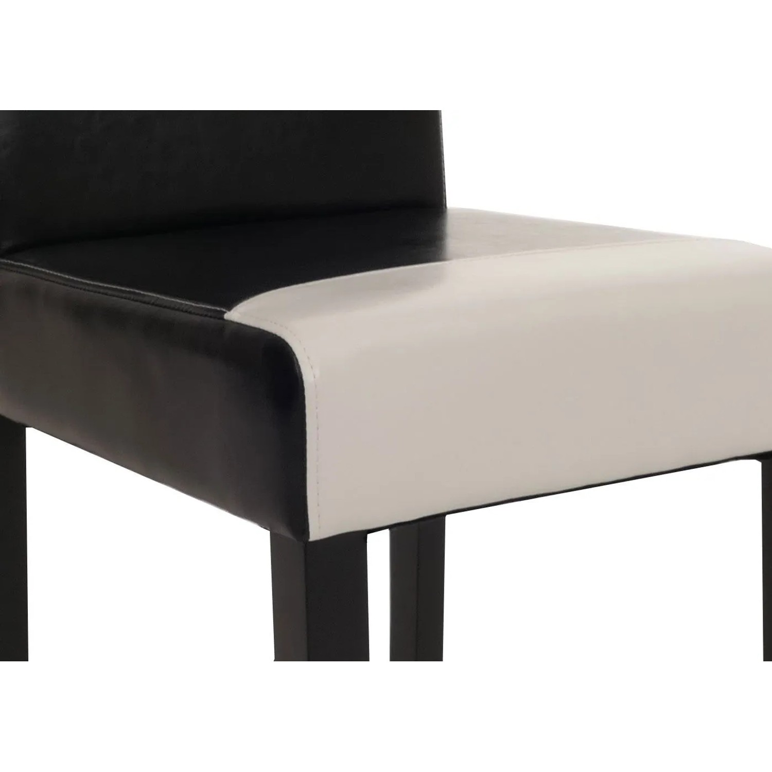 MCW Esszimmerstuhl Littau, 4er-Set. Schwarz-weißes Kunstleder, gepolstert, dunkle Holzbeine. Modern.