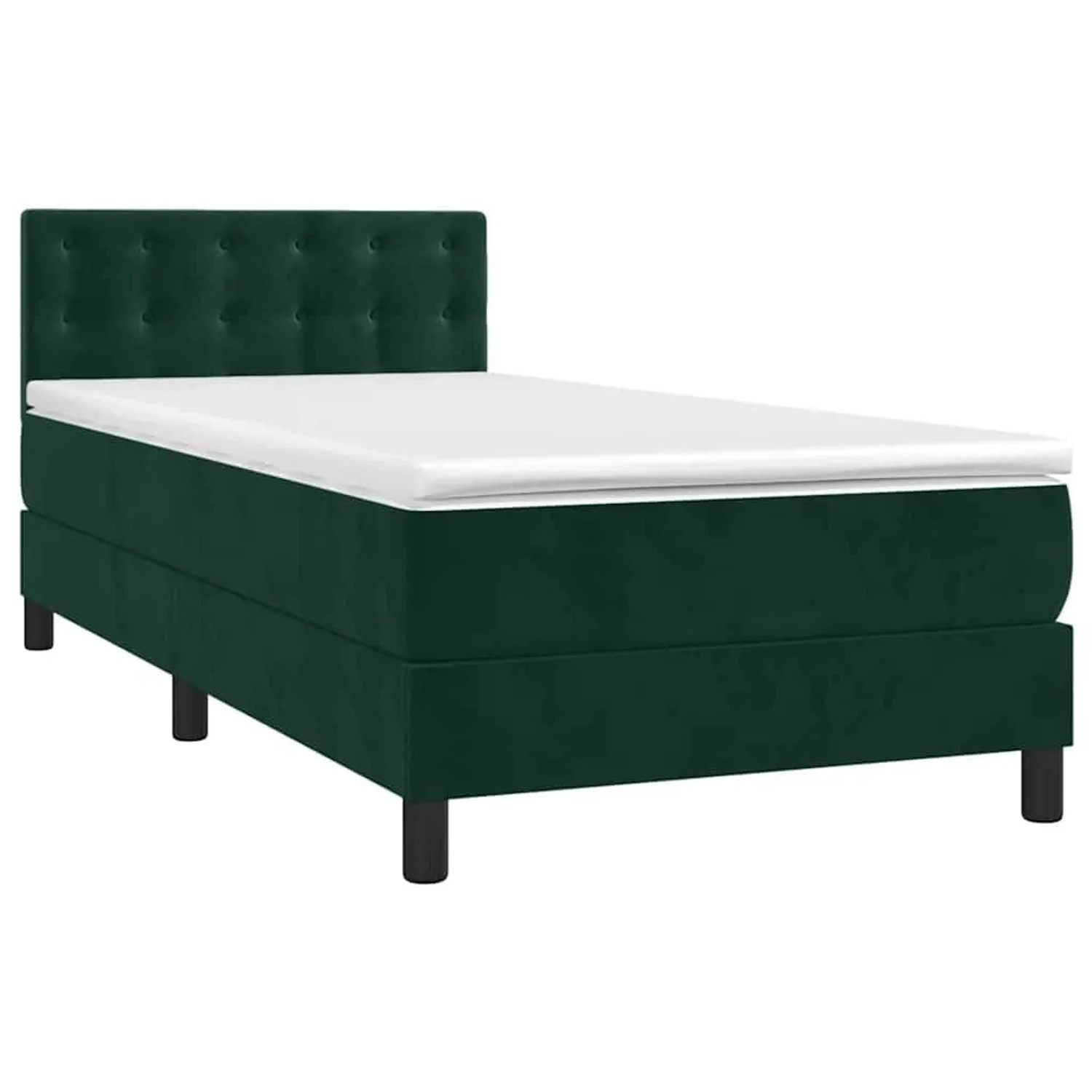 vidaXL Boxspringbett mit Matratze Dunkelgrün 100x200 cm Samt 3141530 günstig online kaufen
