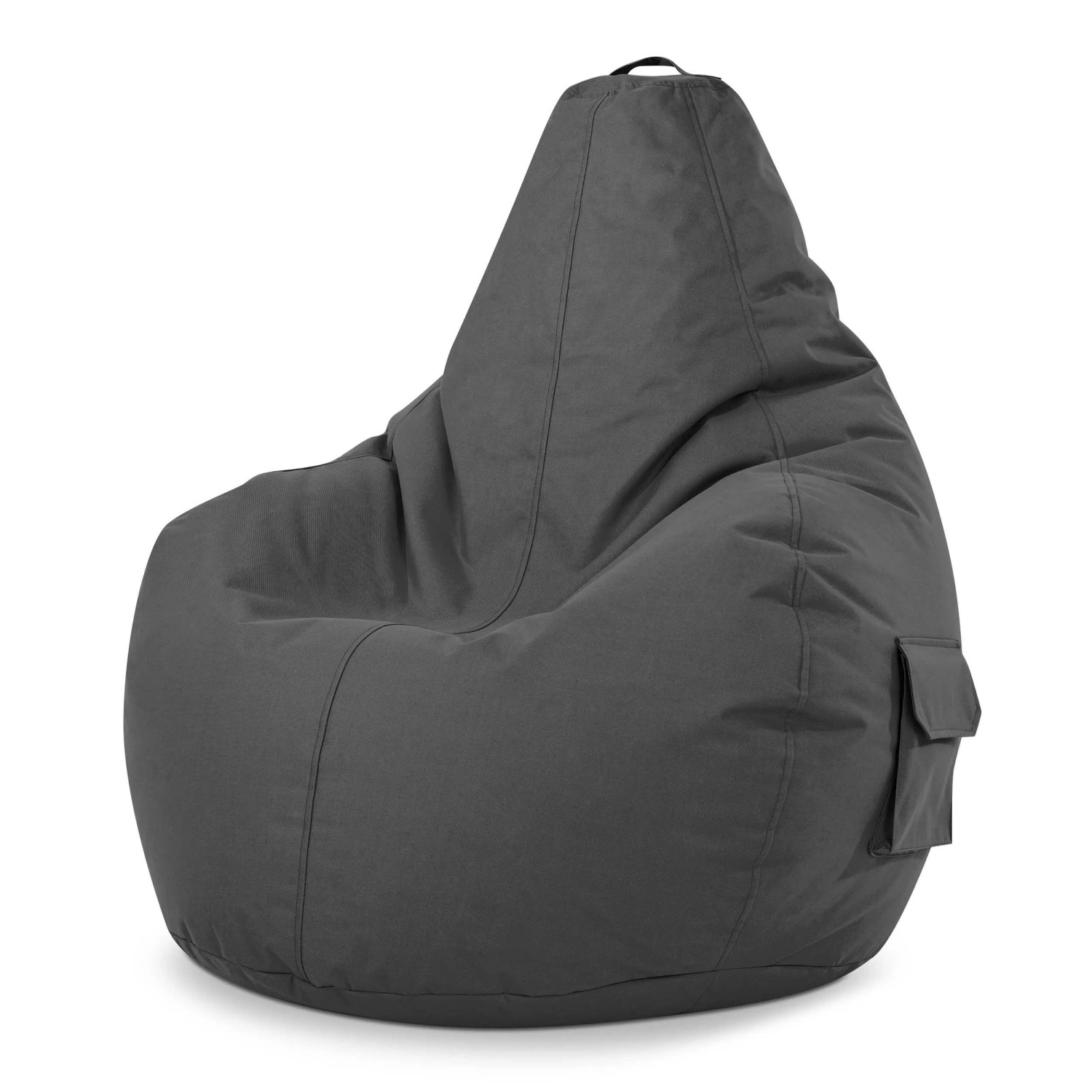 Green Bean Sitzsack Cozy 80 x 70 x 90 cm Wetterfest Waschbarer Bezug Anthrazit