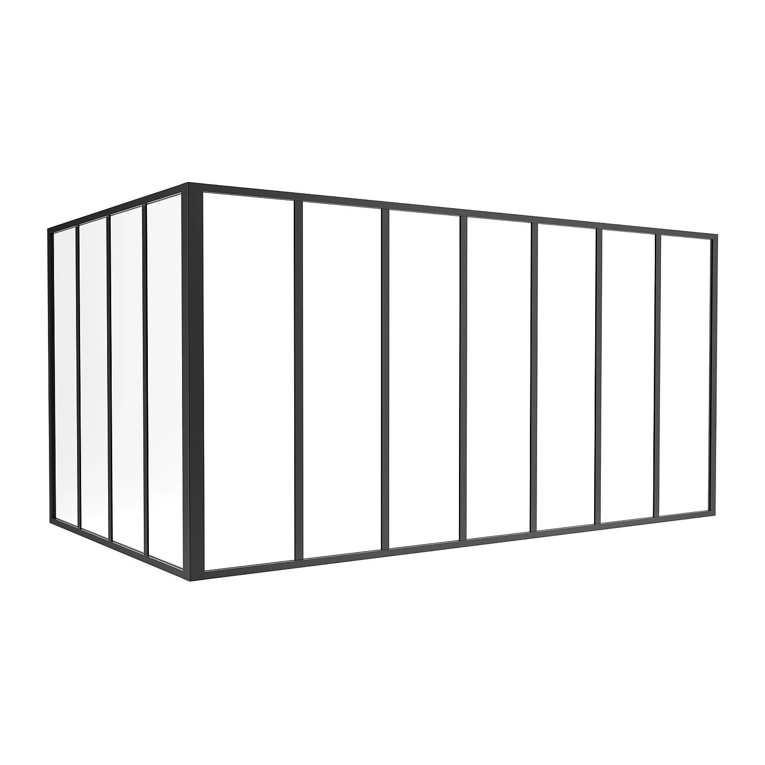 Vente-unique Glaswand Bayview Schwarz 210 cm