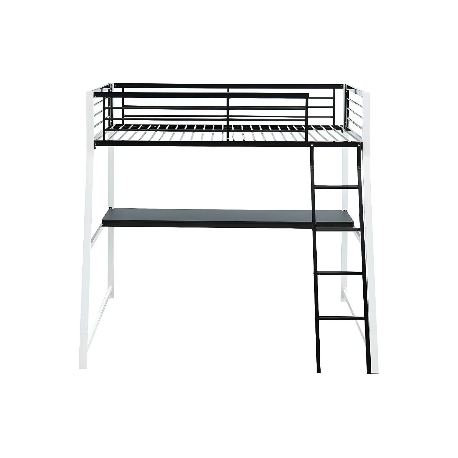 Vente-unique Hochbett Malicia Schwarz  Weiß 200 cm