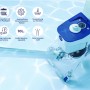 Weißer Gre Akku-Poolsauger 5.000 mAh zur Reinigung von Pools und Whirlpools.