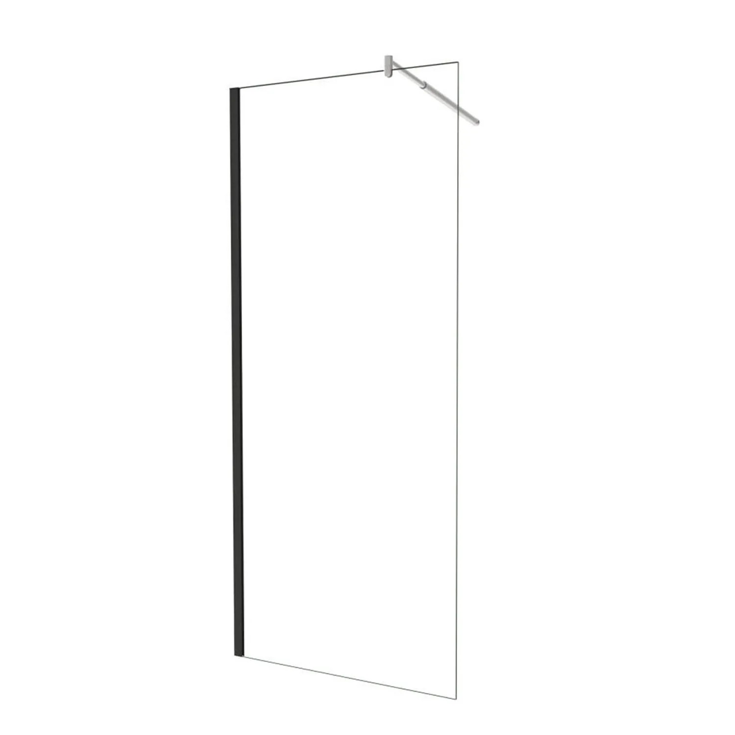 AICA Walk In Dusche 80 x 185cm Schwarz Duschwand Mit Stabilisator 6mm NANO ESG Duschabtrennung Duschtrennwand F123