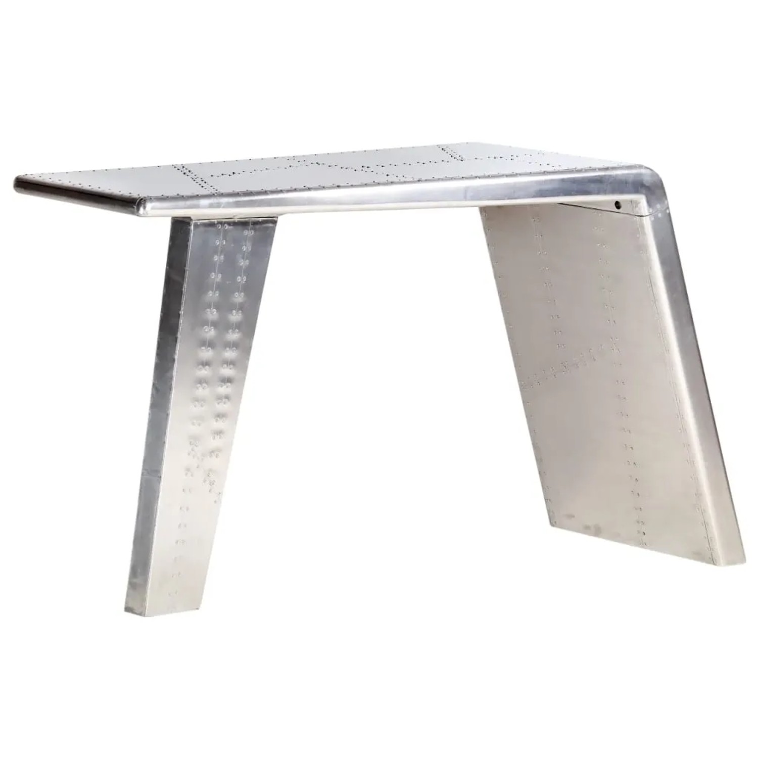 vidaXL Schreibtisch Flugzeugflügel-Optik Silbern 112x50x76 cm Metall 284414