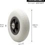 Pannensicheres, hellgraues Wagner Rad, Ø 20 cm, Tragkraft 75 kg, für Rollen und Räder.