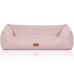 Rosa Knuffelwuff Hundebett Emma Velours XXL, 120x85cm. Gemütliches Hundekörbchen mit hohem Rand.
