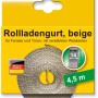 Schellenberg Rollladengurt Mini, 14 mm, 4,5 m, beige, auf gelber Verpackung.