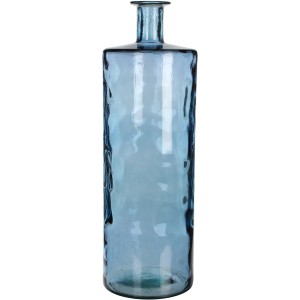 Blaue Mica Decorations Glasvase Guan in Flaschenform, 75cm hoch, für Blumen und Deko.