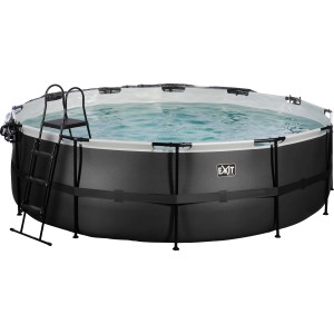 Exit Black Leather Pool, ø 488 cm, mit Leiter, Abdeckung und Wärmepumpe.