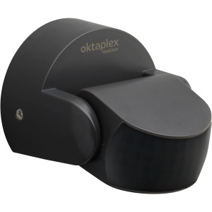 Oktaplex Bea Bewegungsmelder für Außen, IP65, 10m Reichweite, in Anthrazit.