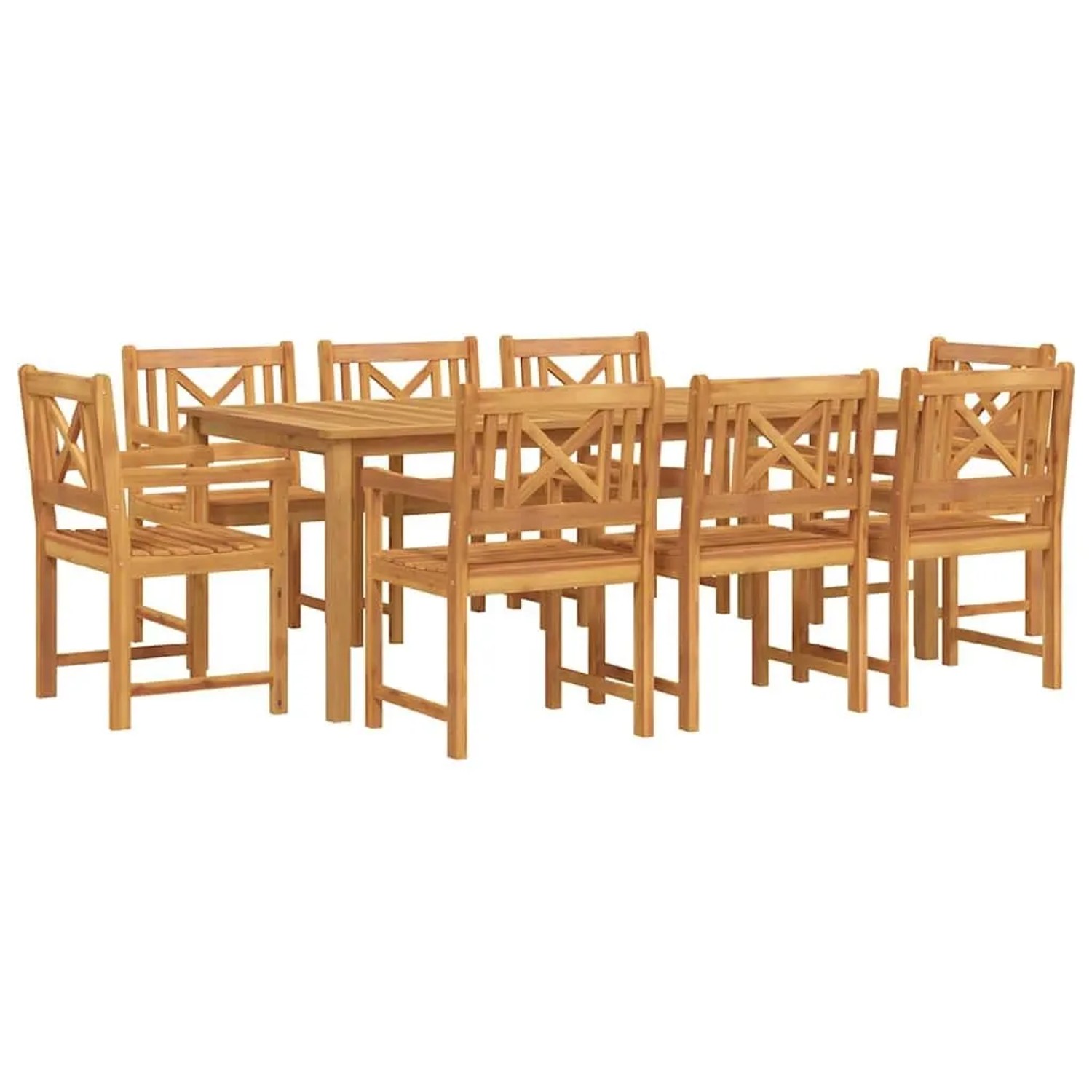 vidaXL Garten Essgruppe 9-Tlg Braun Massivholz Akazie 3375655