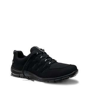 Schwarzer Elten Apache Black Low O1 Berufshalbschuh Gr. 47 aus Mikrofaser und Mesh.
