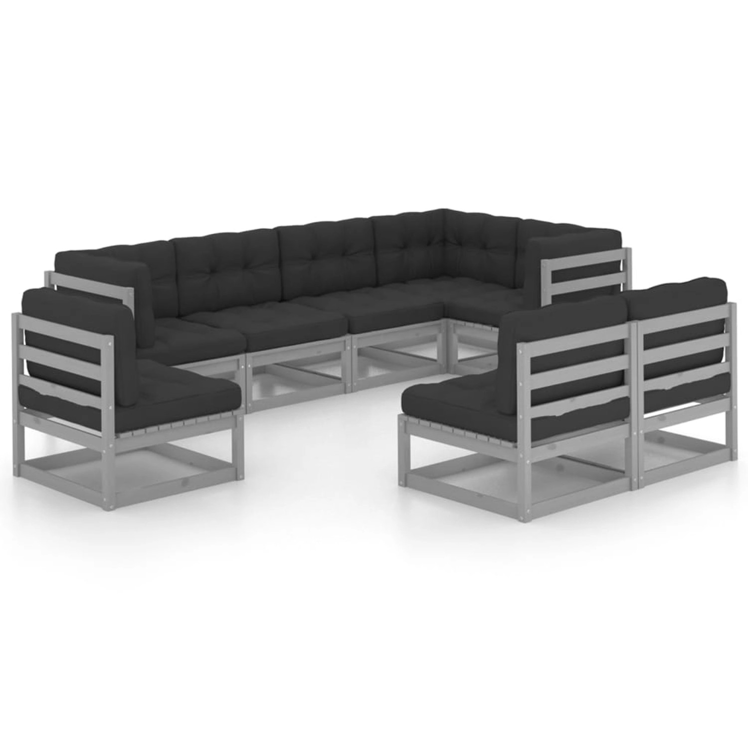 8-tlg. Garten-lounge-set Mit Kissen Kiefer Massivholz günstig online kaufen