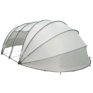 Graues vidaXL Poolzelt Kuppel, 538x440x204 cm, für Poolabdeckung und Schutz vor Blättern.