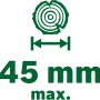 Maximale Aststärke: 45 mm für Bosch Akku-Baumschere.