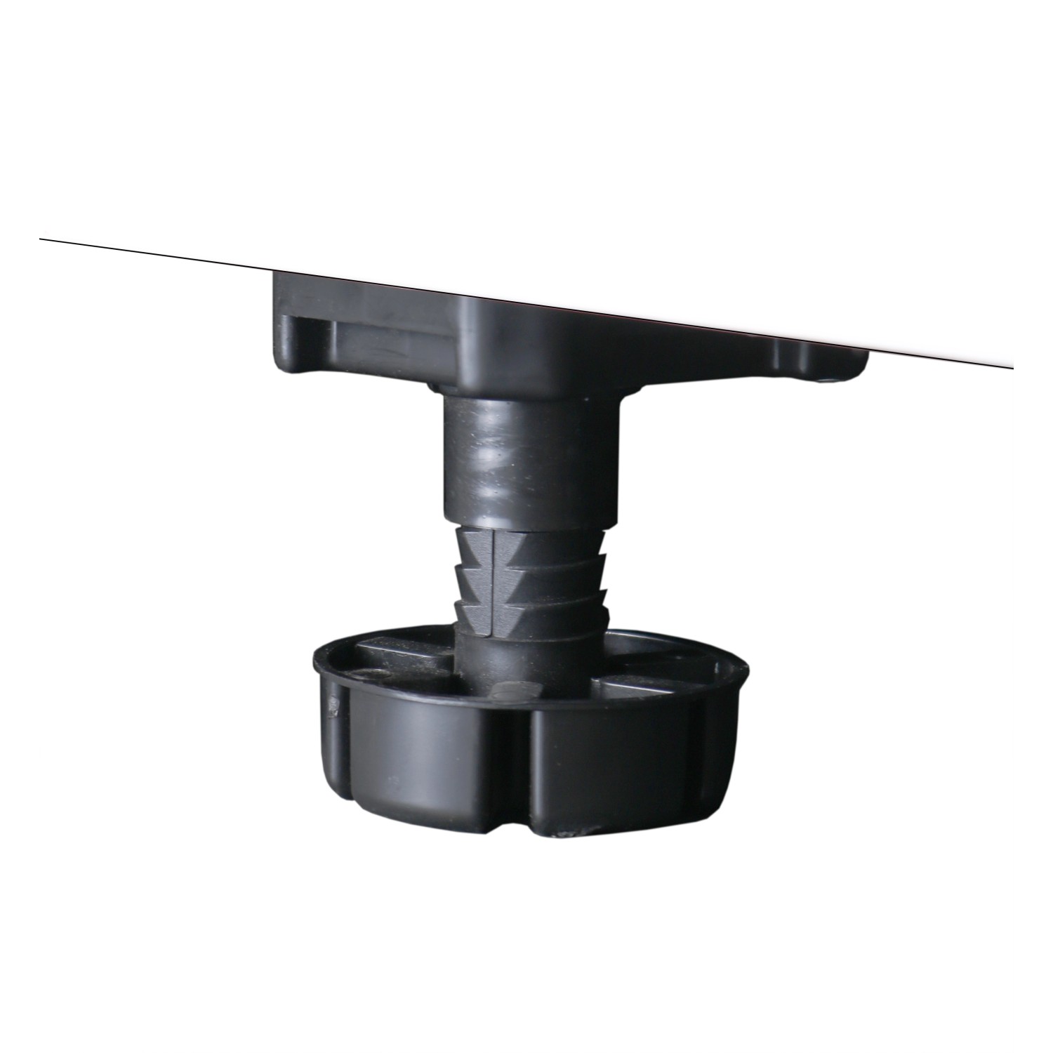 Detailaufnahme des verstellbaren Fußes vom Respekta Waschmaschinenschrank Clara.