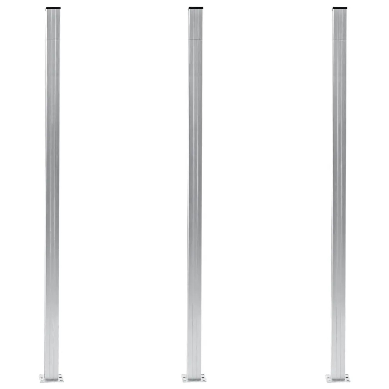 vidaXL Zaunpfosten 3 Stk Aluminium 185 cm 49077