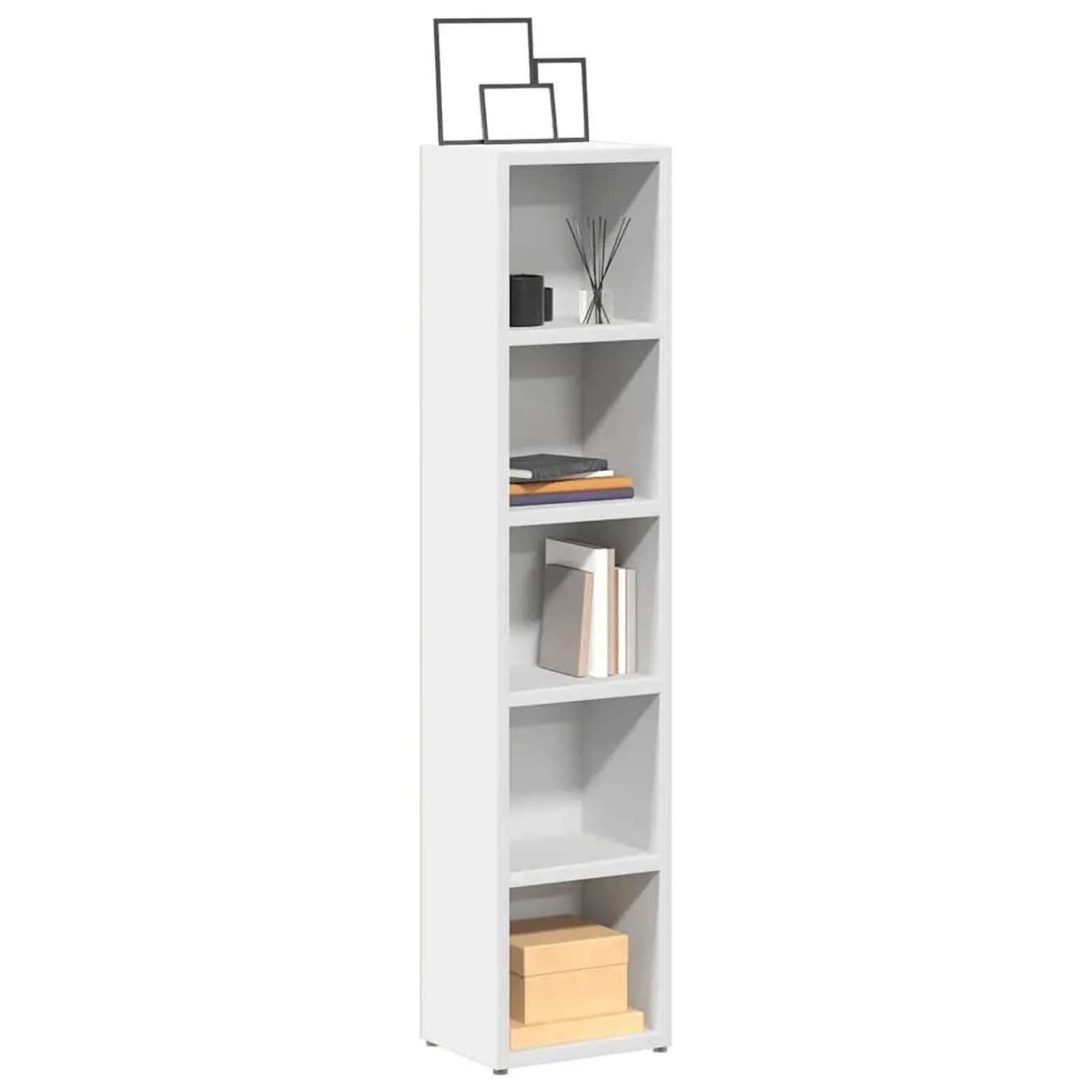 vidaXL CD-Regale 2 Stk Weiß 21x16x93,5 cm Holzwerkstoff 802696_4