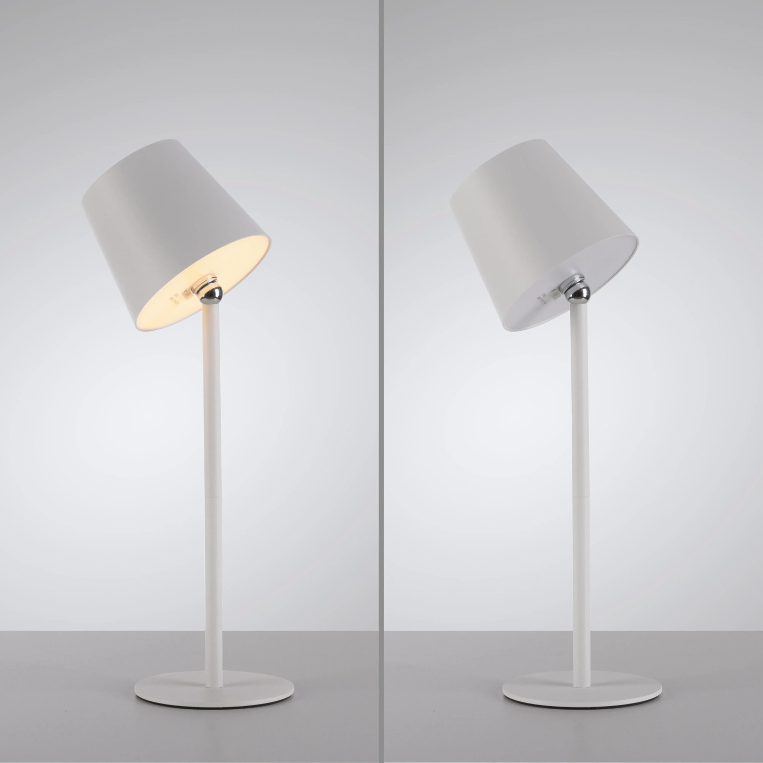 Weiße Just Light Akku-LED-Tischleuchte Boteria, dimmbar, für Innen & Außen.