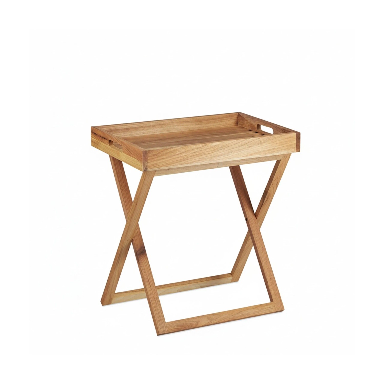 Relaxdays Tabletttisch Walnuss Holz Natur Klappbar 54 cm x 52 cm x 36 cm 2,5 kg
