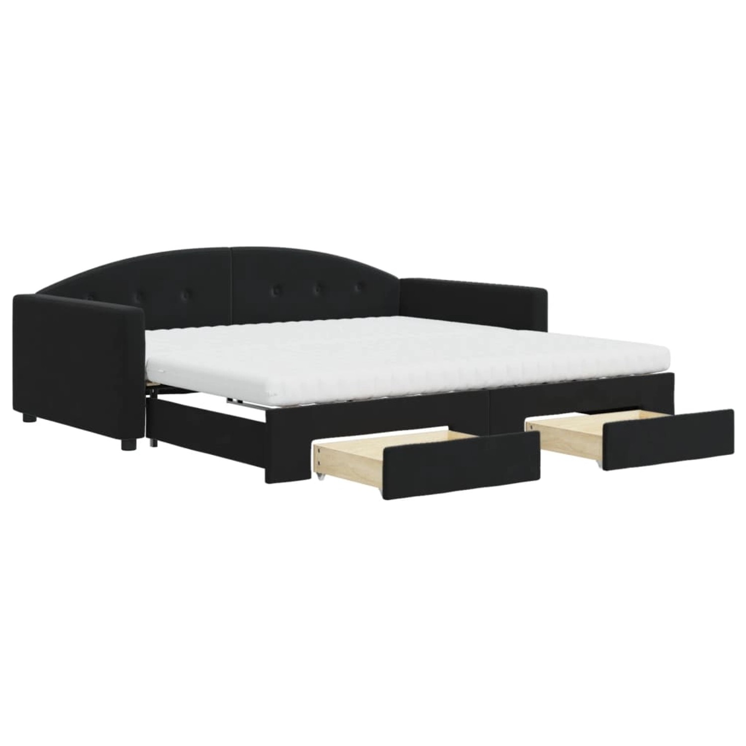 vidaXL Tagesbett Ausziehbar mit Schubladen Schwarz 100x200 cm Samt 3197384 günstig online kaufen