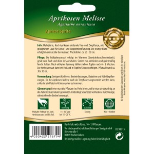 Saatguttüte Quedlinburger Aprikosen-Melisse Apricot Sprite, Kräutersamen für Duftpflanzen.