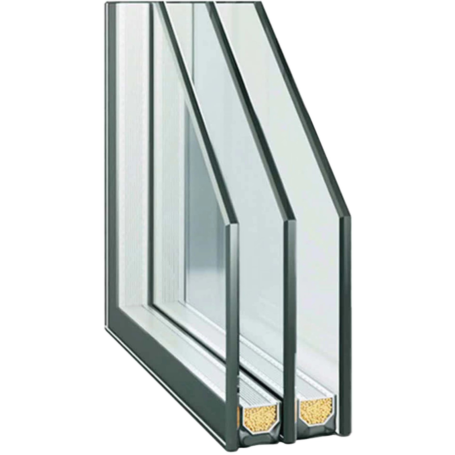 Detailansicht Stahl-Nebeneingangstür NS2 Anthrazit, Ansicht des Türblatts im Querschnitt.