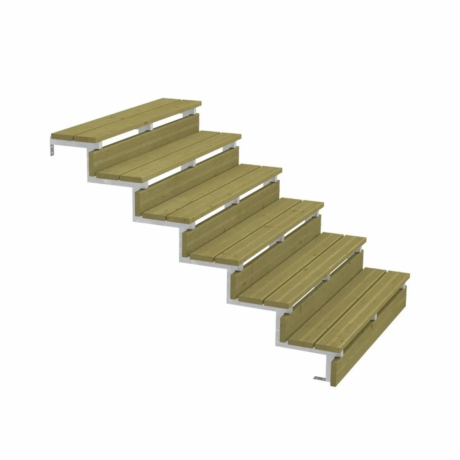 PLUS Terrassentreppe 6 Stufen 120 cm Breite Feuerverzinkter Stahl