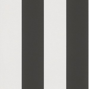 PROFHOME Streifen Tapete in Schwarz und Weiß, traditionelles Design.