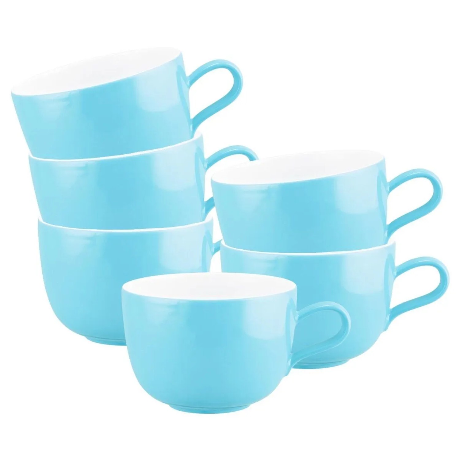 Seltmann Weiden Liberty Pure Colors Milchkaffeetasse 380 ml 6er Set Lagoon Blue