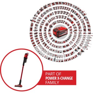 Einhell Akku-Staubsauger TE-SV 18 Li-Solo als Teil der Power X-Change Familie.