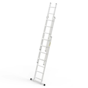 DRABEST Vielzweckleiter 3x7 Sprossen aus Aluminium, ausgefahren.